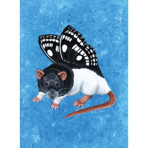 Butterfly-Rat - Black and White